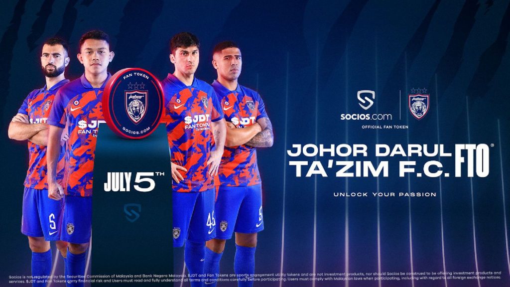 JDT Akan Lancarkan $JDT Fan Token Di Socios.com Pada 5 Julai Ini